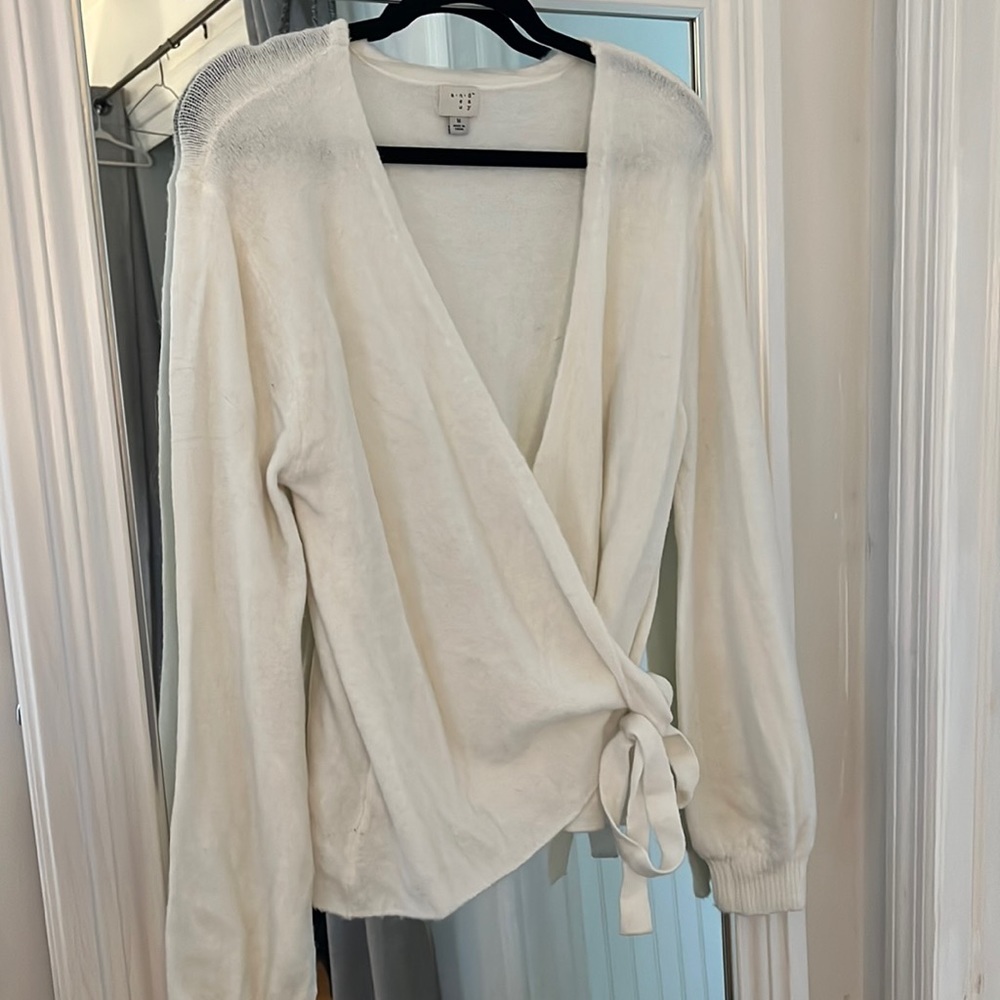 A New Day (Target) Neutral Wrap-Front Women’s Sweater - Cream